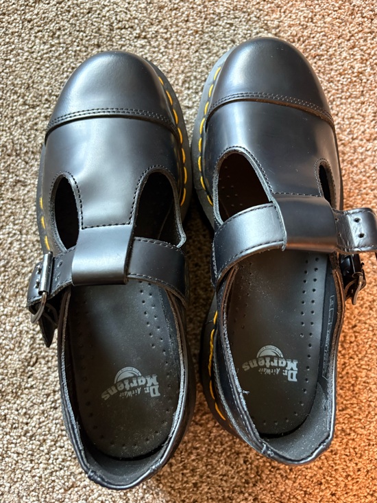 Dr. Martens Shoes - Dr. Martens Bethan Polished Smooth Leather Platform Shoes